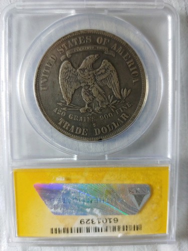 1878 TRADE DOLLAR F 15 CLEANED ANACS AUTHENTICATED DOLLAR COIN RARE FAST SHIP