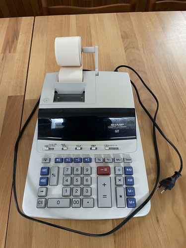 SHARP druckender Tischrechner COMPET CS-2635RH 12stellig + 4 Rollen Papier