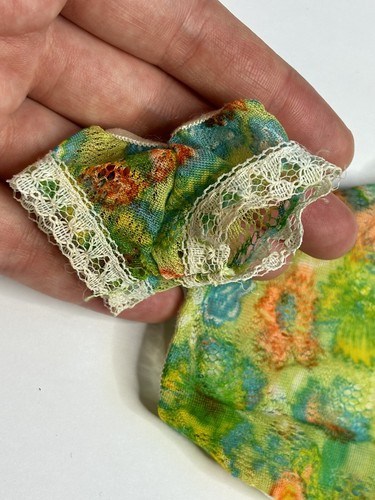 Vintage Marx SINDY FASHION Doll UNDERWEAR OUTFIT SET FLORAL LACE  GREEN 1970s