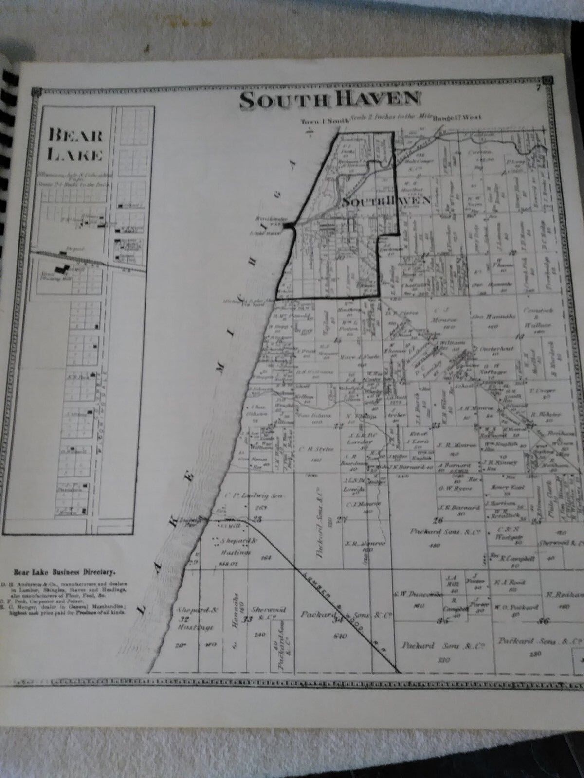 Atlas of Van Buren County Mi. from Actual Surveys Reproduction by Vineyard Press