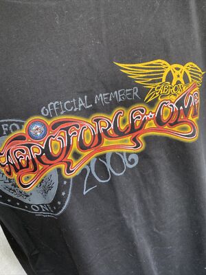 Aerosmith 2005 Aero Force One Official Fan Club Member T-shirt Medium Used