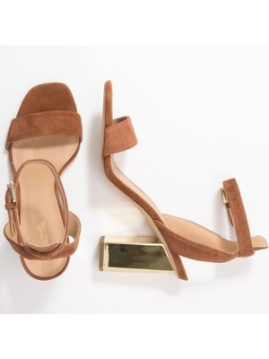 

Женские кожаные сандалии Petra на зеркальном каблуке MICHAEL KORS 5,5 м, Коричневый, 40S0PEHS2S