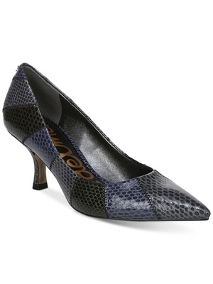 

SAM EDELMAN Женские серые лоскутные туфли со змеиным рисунком Julianne Kitten Heel Slip On Pumps 6,5 M, Серый, H3846S2