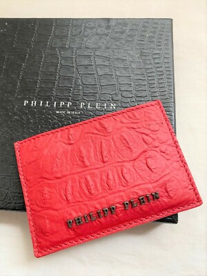Philipp Plein embossed croco card holder for backpack sneakers cap jacket top