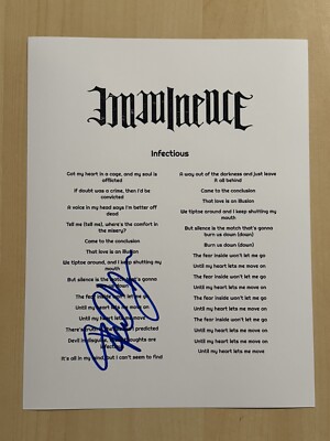 EDDIE BERG SIGNED LYRIC SHEET AUTOGRAPHED IMMINENCE BAND LEAD SINGER RARE COA