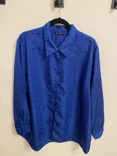 定番 Club button collared sleeved long blue 2x size collection Z トップス