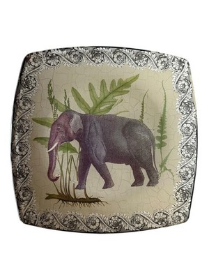 Vintage Pell Mell Palm Beach Elephant Decoupage Plate | Safari...