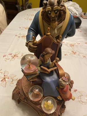 Disney Gallery 10th Anniversary Beauty and the Beast Figurine Mini Snowglobes