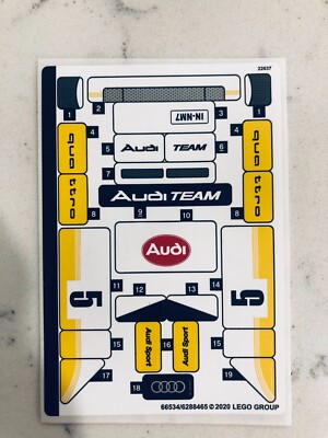 LEGO STICKER SHEET for 76897 - 1985 Audi Sport Quattro S1, New & Genuine!