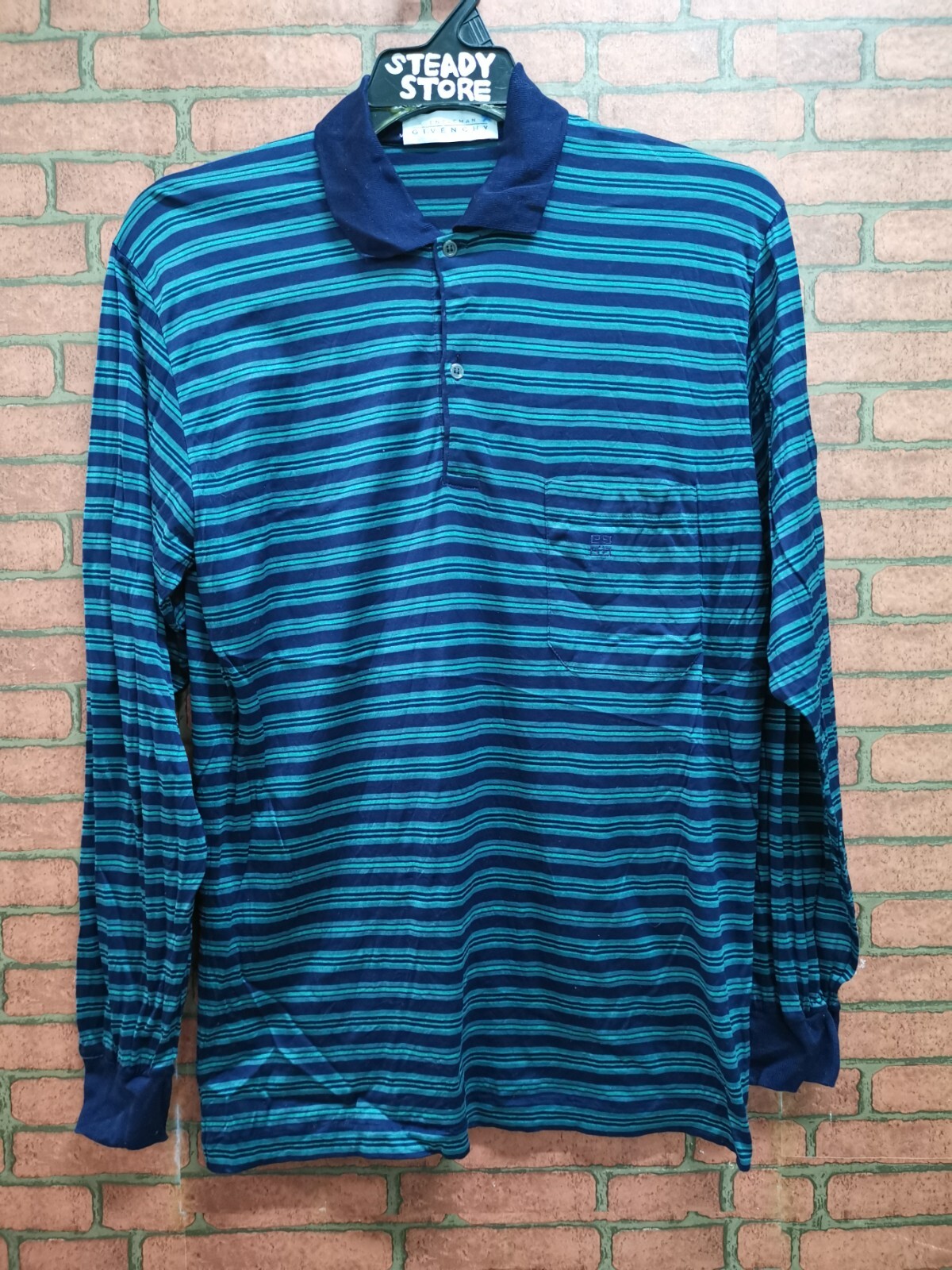 VINTAGE GIVENCHY GENTLEMAN PARIS LONG SLEEVES COTTON POLO