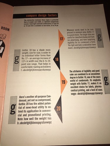 Linotype Type Specimen Book Gothics No.17 With 19 No.18 With 20