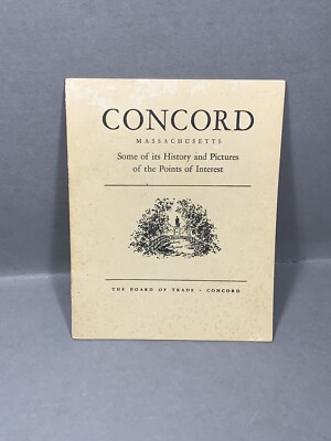 Concord, Massachusetts ~ History of Town & Pictures ~ Travel Booklet Brochure