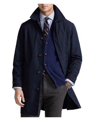 POLO RALPH LAUREN Mens Navy Water Repellant, Car Coat XL