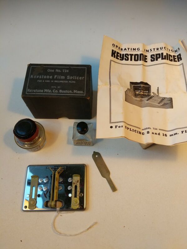 Vintage Keystone 8 & 16mm Film Splicer #734 In Orig Box Free Shipping