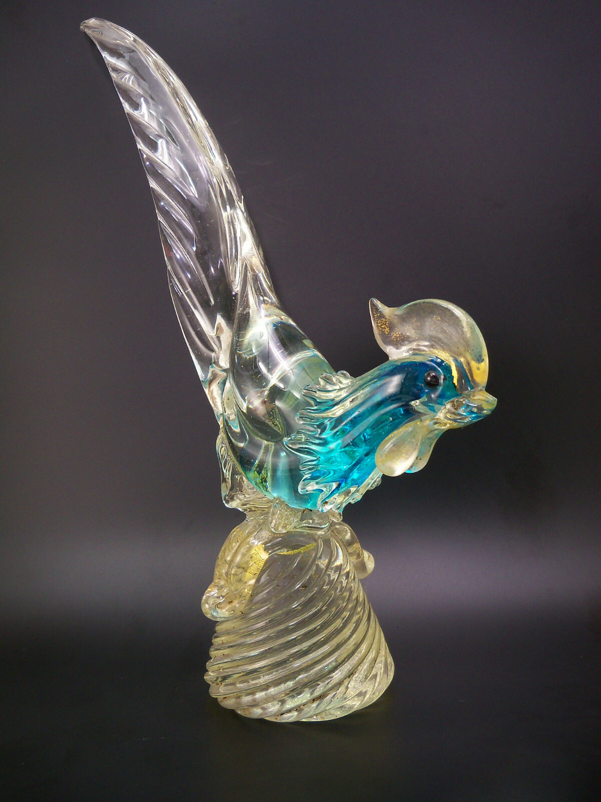 Murano Glass Bird Archimede Seguso ムラーノ Archimede Seguso Murano Glass Bird Sculpture Orange