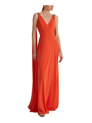 

LAUREN RALPH LAUREN Женское оранжевое платье-футляр без рукавов с галстуком, Оранжевый