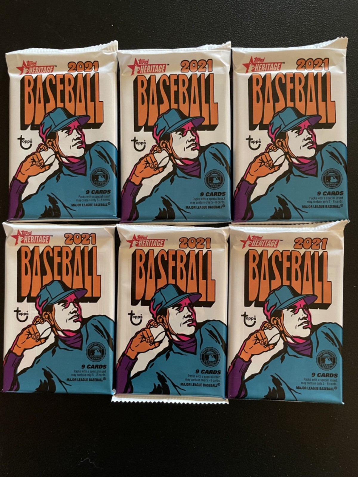 2021 Topps Heritage Baseball 9 Cards Per Pack Lot Of 6 #56
