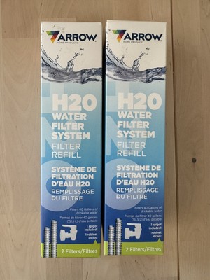 Arrow Home Products H2O Water Filter System 2 Filter Refills 1 Spigot Lot Of 2