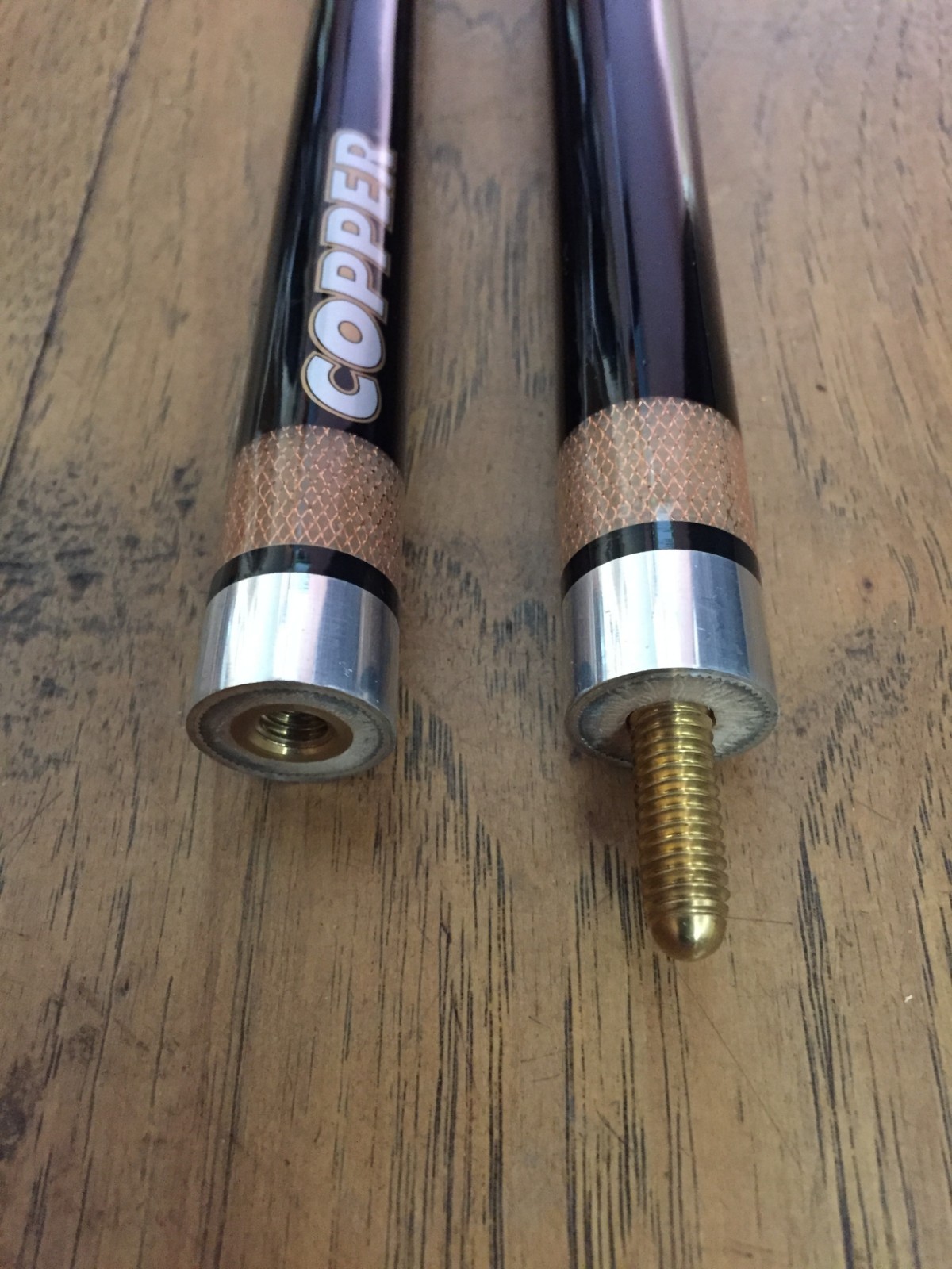 Sportcraft TriMax Copper 2pc pool cue  20 oz, 58”  black silver 3 point design