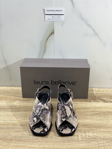 LAURA BELLARIVA LAURA BELLARIVA SANDALE FRAUEN PYTHON DUNKELBRAUN LUXURY MADE IN ITALY 37