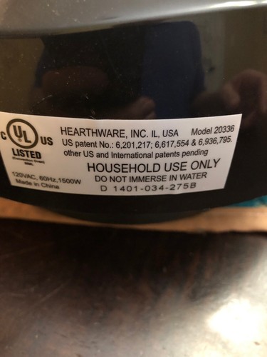 NUWAVE Pro Infrared Oven Motor Head Model 20336 Replacement Hearthware Black