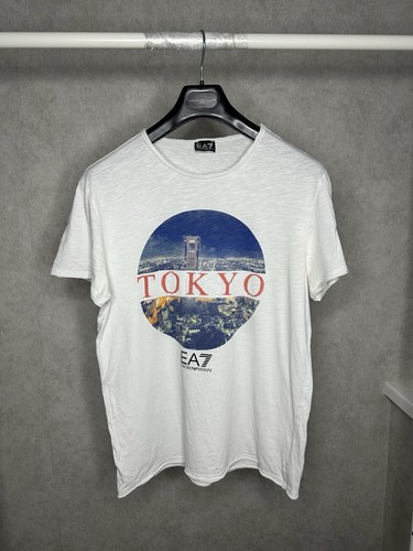 Emporio Armani Vintage Tokyo Logo White T Shirt Mens Size XL