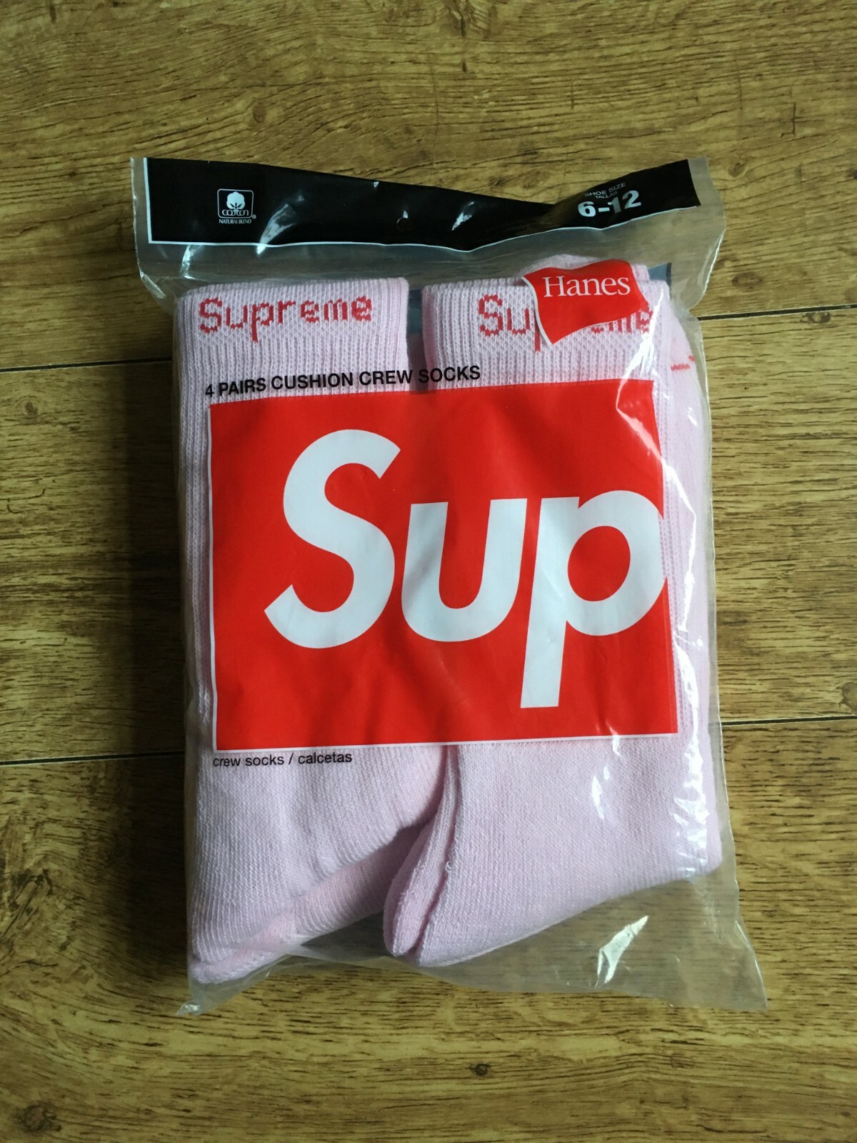 Supreme Hanes Crew Socks Pink (4 Pack) FW21 | eBay UK
