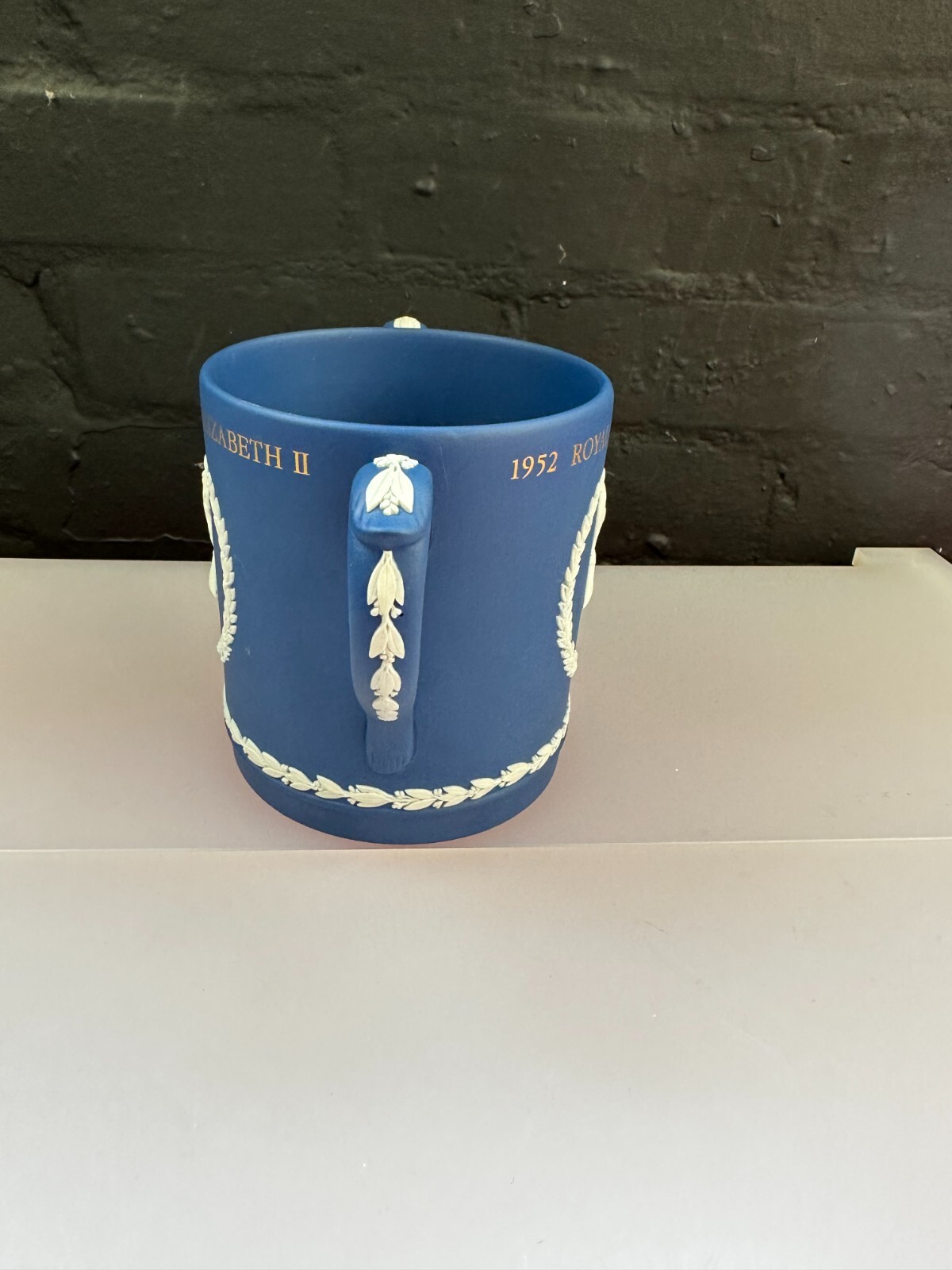 Wedgwood Jasperware Portland Blue Queen Prince Phillip Silver Jubilee Loving Mug