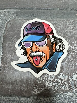 Custom Made Albert Einstein Tongue Ring Sticker Funny Joke Humor E=mc2