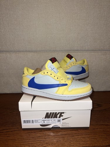 Pre-owned Jordan Travis Scott X Air  1 Retro Og Sp Low Canary Dz4137-700 Us Size 5w/3.5m In Yellow