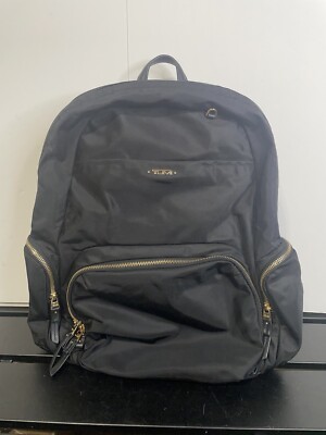 TUMI Meggie Backpack Black With Gold Trim/ Hardware - Pre Owned Excellent Used