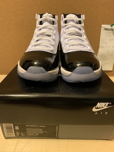 Pre-owned Jordan Nike Air  11 Xi Retro Concord Basketball White Black 378037-100 Size 8