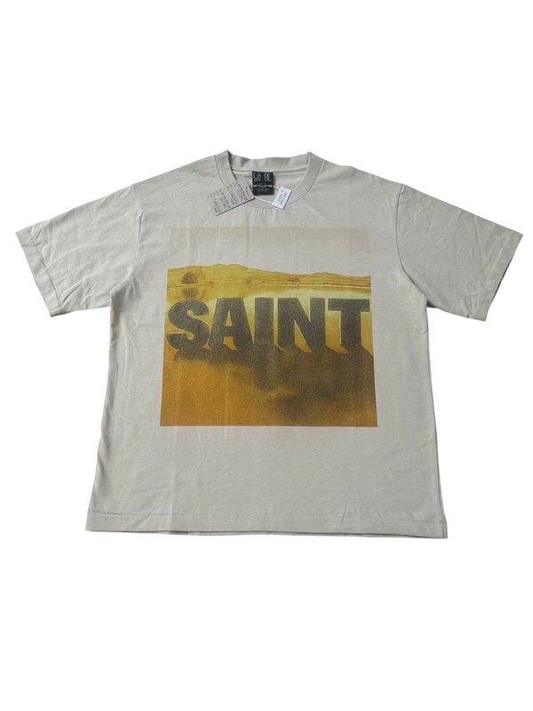 SAINT Mxxxxxx x Kosuke Kawamura Desert T-Shirt in White Cotton Round Neck Tee