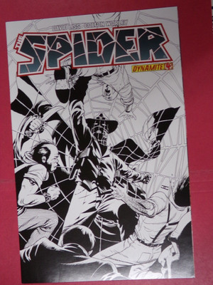 THE SPIDER #4 John Cassaday Black & White Variant Cover (Unread) Dynamite 2012