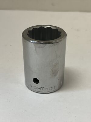 1'' Drive Sockets, 12-Point, Full Polish Finish, S.A.E. 1-1/8'' Wright Tool