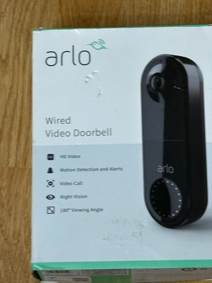Arlo - Essential Video Doorbell Wired - Black - AVD1001B-100NAS