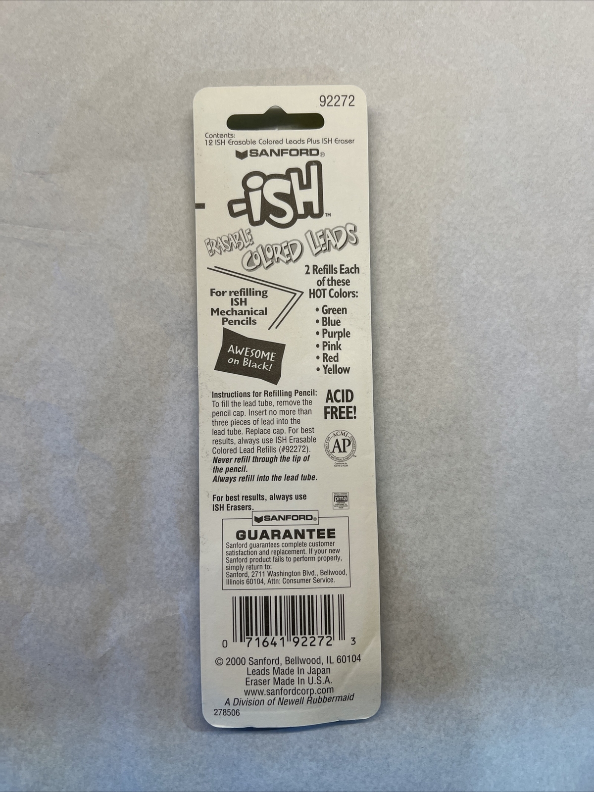 ISH Sanford Pink Colored Mechanical Pencil w/ 12 Colored Lead Refills & Eraser