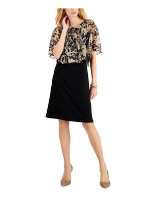 

CONNECTED APPAREL Женское черное платье-футляр длиной до колена без рукавов Petites, Черный