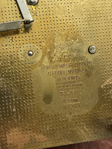 Howard Miller Hermle 351-030 A Movement For Parts Or Repair