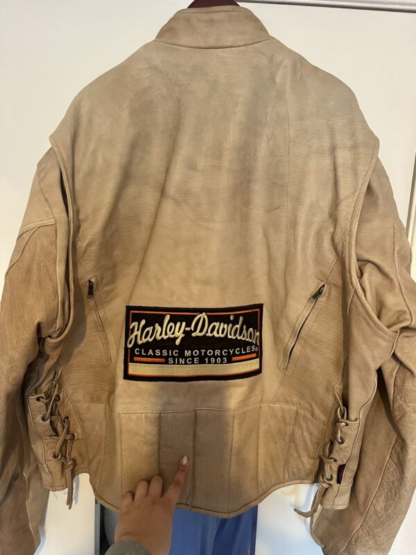 mens genuine harley davidson leather jacket 2 xl