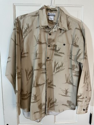 COLUMBIA SPORTSWEAR CO. RIVERLODGE MENS LONG SLEEVE SHIRT - BUCKS - SIZE M 0231