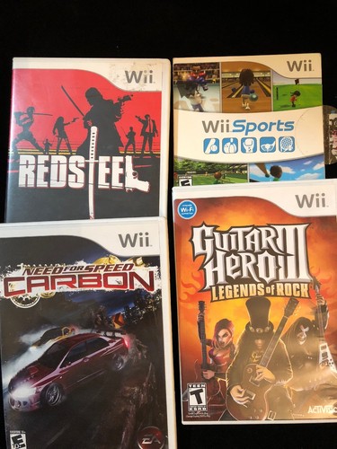 wii lot games Sports, RedSteel, Need For Speed, Guitar hero III