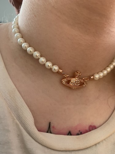 VIVIENNE WESTWOOD Necklace Choker Nonju Lock Orb Gold Pearl VIVIENNE WESTWOOD Necklace Choker Nonju Lock Orb Gold Pearl