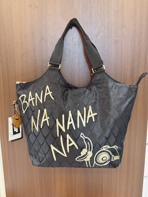 New Kipling matta modern SCALE JACQUARD MINIONS large black handbag Tote