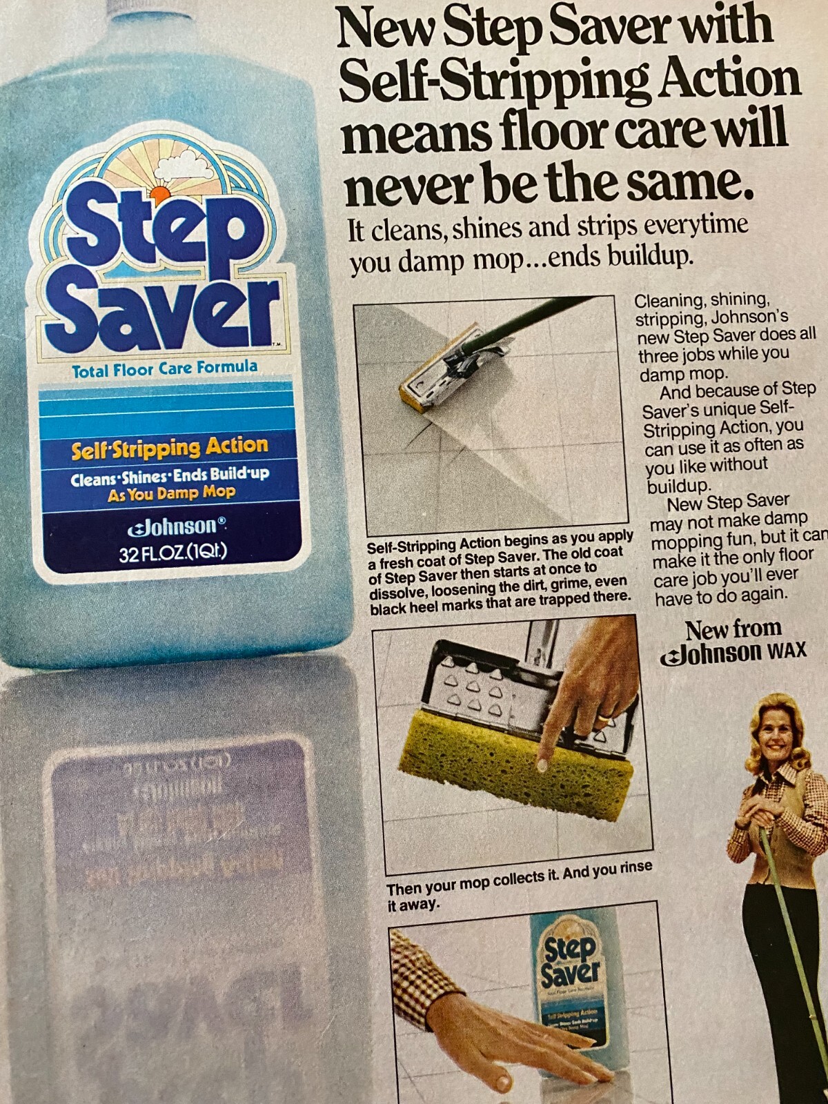 Step Saver Floor Care Formula, Full Page Vintage Print Ad | eBay