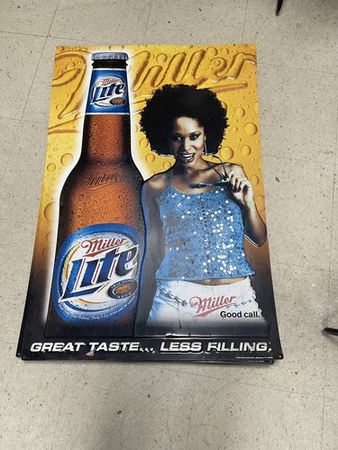 Vintage Miller Lite Beer Girl Metal Wall Sign Decoration | eBay