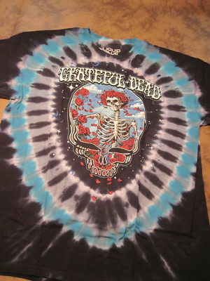 Grateful Dead, Tie Dye, Blue, Black, Bertha, Steal, Your, Face, Roses, XL.