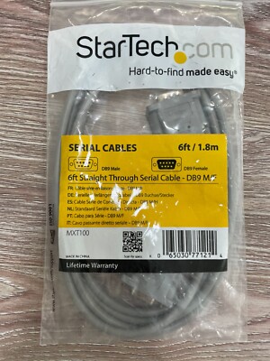 StarTech.com 6 ft Straight Through Serial Cable - DB9 M/F