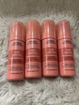 x4 Aveda Nutri Plenish Styling Treatment Foam Medium To Thick Hair (45ml) Each