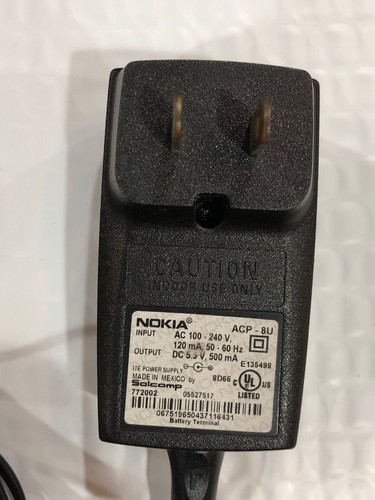 Nokia ACP-8U AC Power Supply Adapter Travel Charger 5.3VDC 500mA